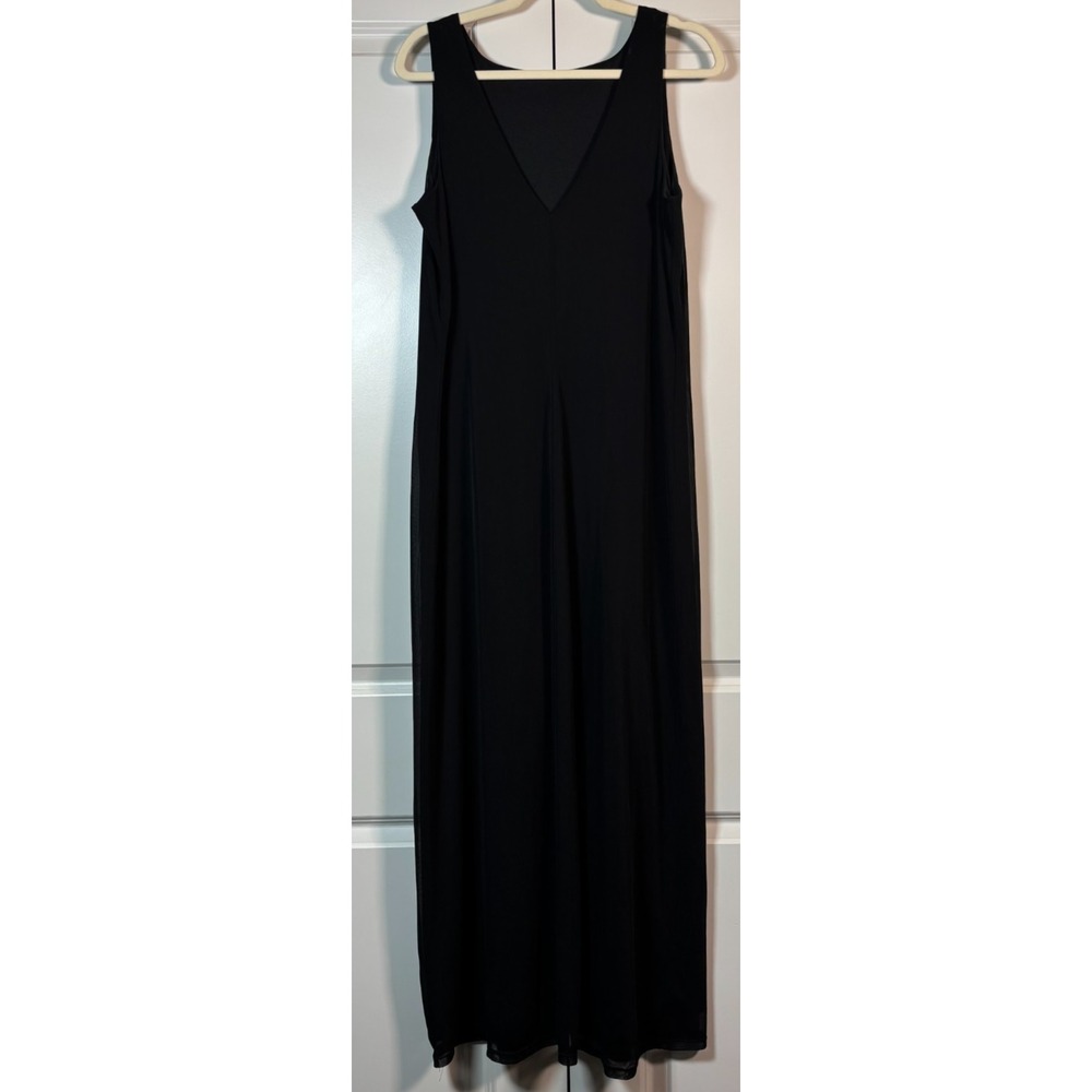 Vintage AGB Byer California Women's Black Beaded Evening Gown Sleeveless 16